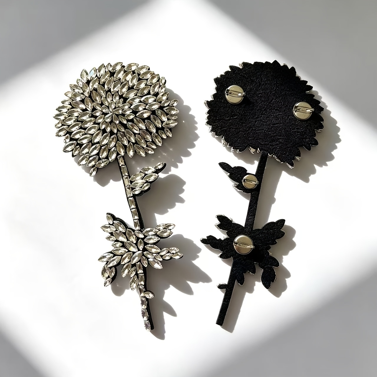 Handcrafted Rhinestone Flower Brooch, Sparkling Elegance